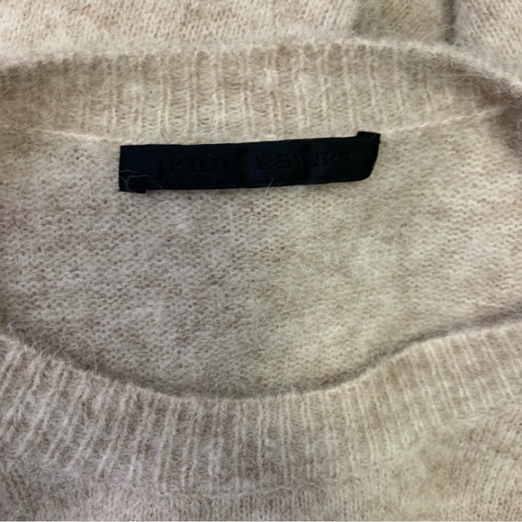 Jenni Kayne Oatmeal Crew Neck Pullover Alpaca Wool Blend Boucle Sweater S - Picture 7 of 10